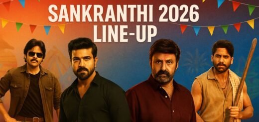 Sankranthi 2026 Telugu film festival line-up featuring Pawan Kalyan, Ram Charan, Nandamuri Balakrishna, and Naga Chaitanya