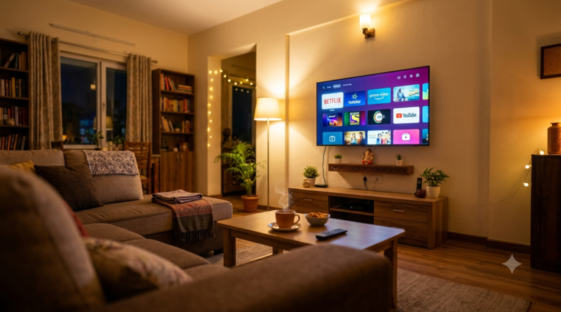 Telugu OTT battle 2026 comparison: Aha, JioHotstar and Netflix apps on a smart TV