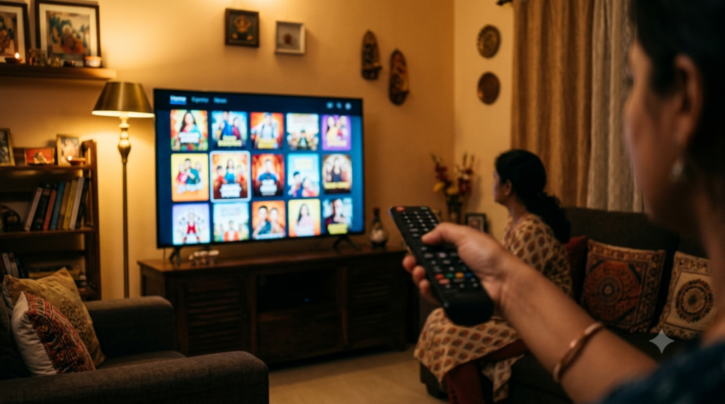 Telugu OTT releases November 2025 shown on a home TV streaming screen