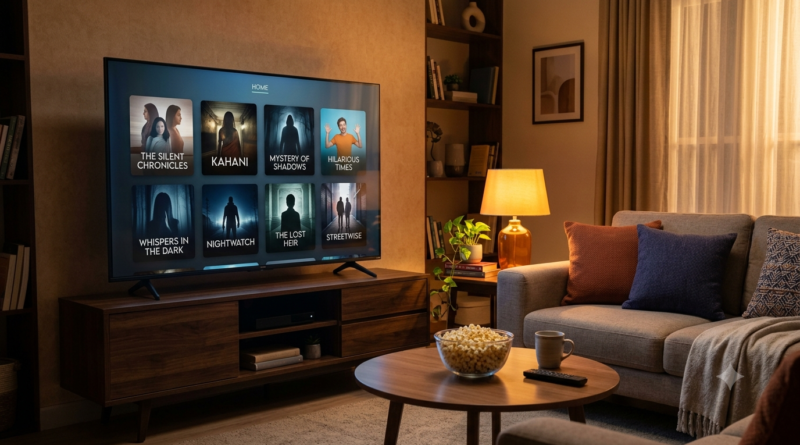 Telugu web series November watchlist displayed on a home television with OTT streaming options
