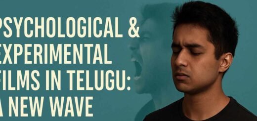 A young Telugu man with a tense expression symbolizes inner conflict and mental struggle in psychological Telugu cinema.