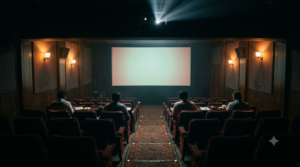 CBFC certification process: committee members seated in a small preview theatre during a screening